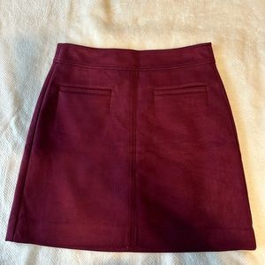 Loft size 4 burgundy velvety skirt.